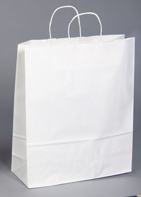 Kraft Shopping Bag White - 18x7x18